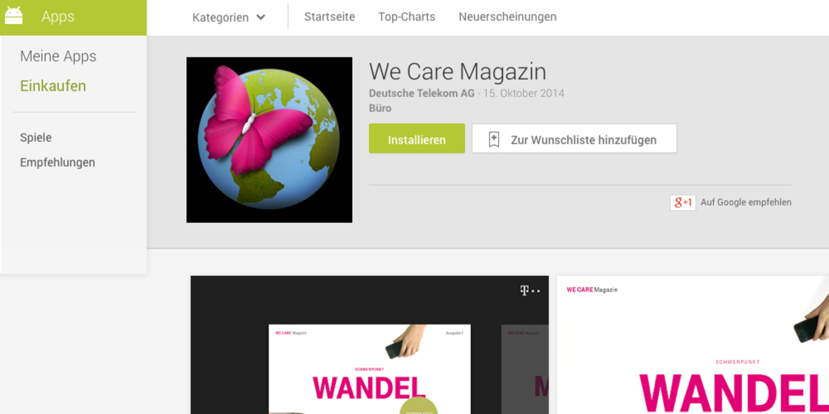 Neue "We care" App der Deutschen Telekom