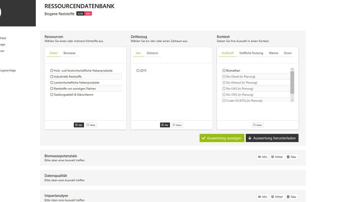 Ressourcendatenbank für biogene Reststoffe