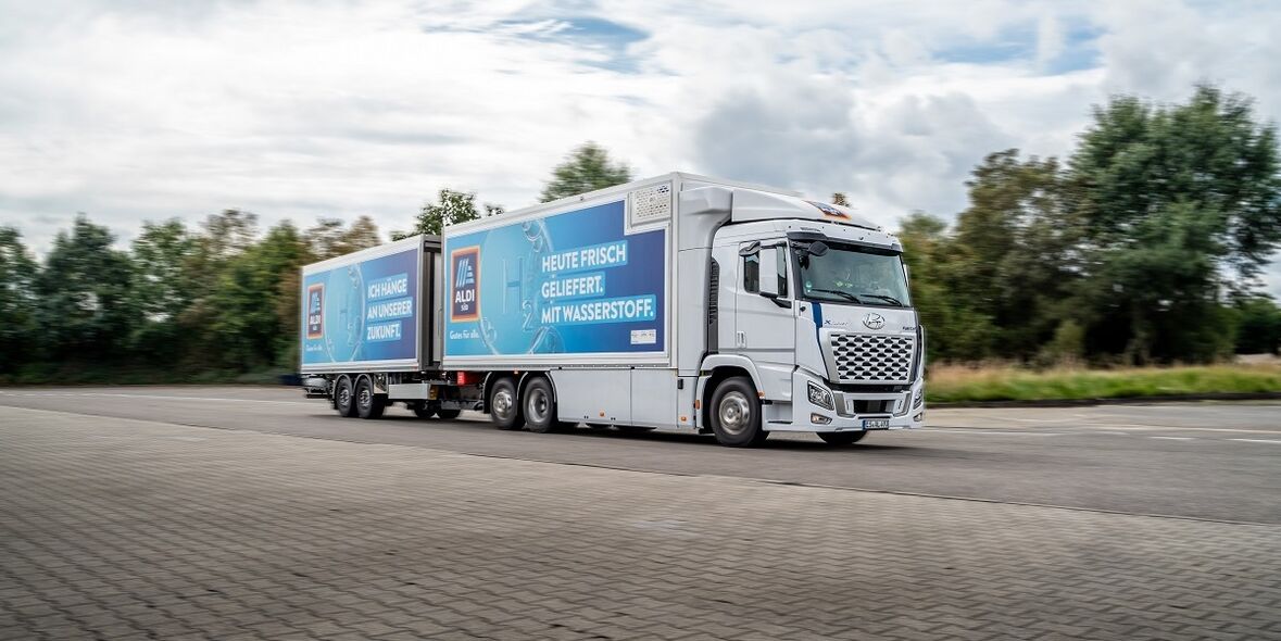 ALDI SÜD setzt Wasserstoff-Lkw zur Förderung nachhaltiger Logistik ein