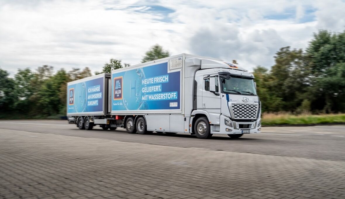 ALDI SÜD setzt Wasserstoff-Lkw zur Förderung nachhaltiger Logistik ein