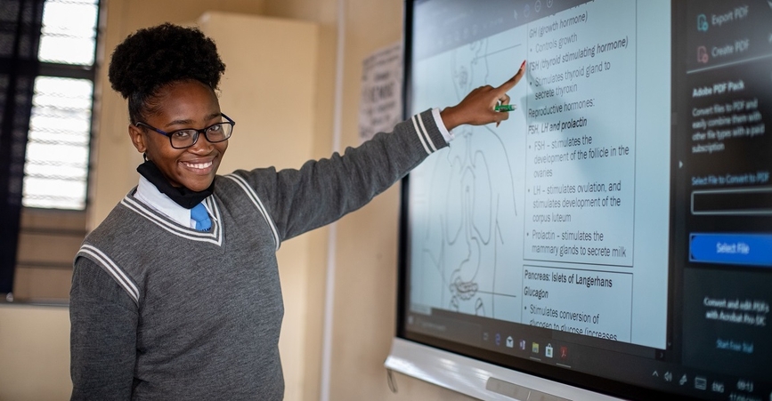 UNICEF-Bildungsprogramm in Südafrika, Lethabong Secondary School.