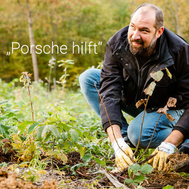 Blickpunkt Porsche auf UmweltDialog "Porsche hlft"