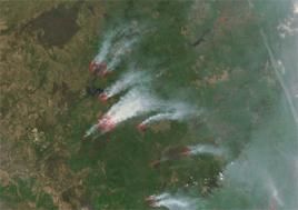 Feuer in Russland, Foto: NASA