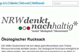 Ausschnitt (Screenshot) der Website: „NRW denkt nach(haltig)“