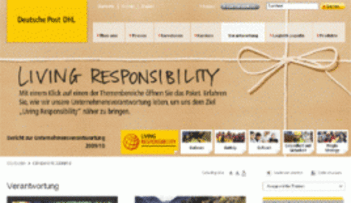 Nachhaltigkeitsbericht 2009/2010 von Deutsche Post DHL mit guten Ergebnissen 